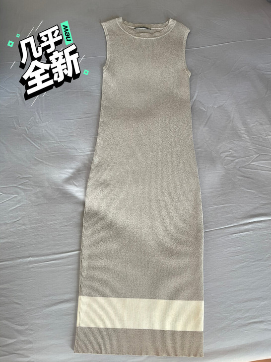 灰色针织连衣裙,可直接外穿或做内搭,只穿过...