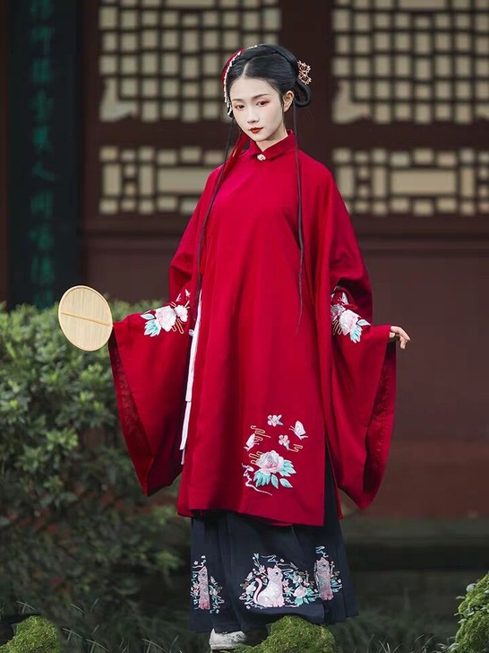 艺缕 蝶恋猫 原创汉服女绣花传统日常立领斜...