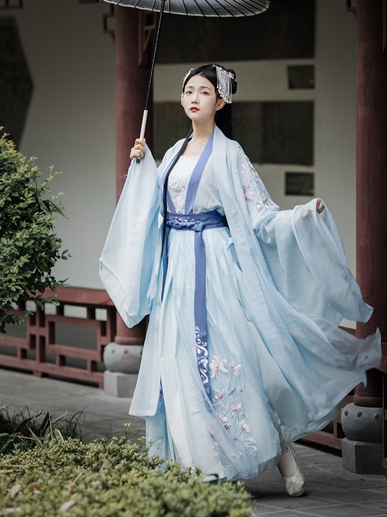 幽兰满堂 墨子研 汉服女中国风齐腰齐胸襦裙...