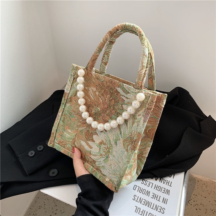 小众高级感水彩油画托特包包女2021新款洋...