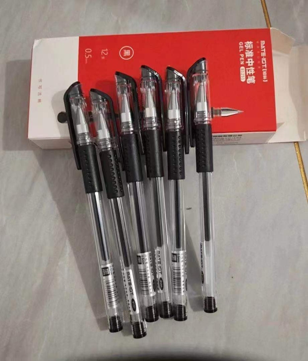 清仓包邮！100支中性笔黑篮红圆珠笔办公用...