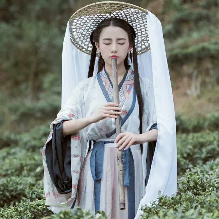#汉服#苍山隐仙魏晋风汉服三重交领襦裙大袖...