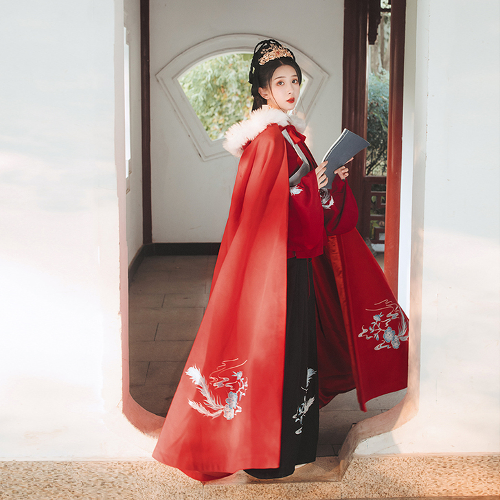 艺缕原创斗篷汉服外套女传统中国风刺绣日常长...