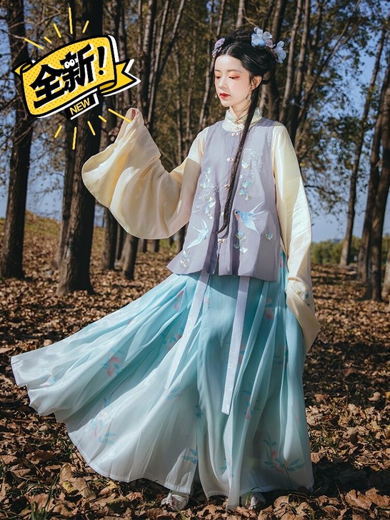 【流烟昔泠-燕归来】原创绣花传统刺绣比甲短...
