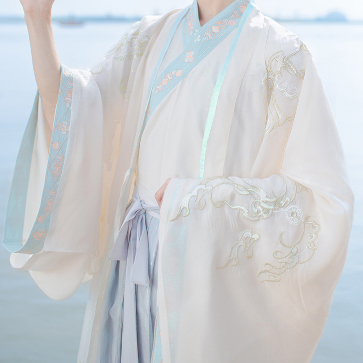 【流烟昔泠-化云归】原创刺绣传统汉服情侣男...