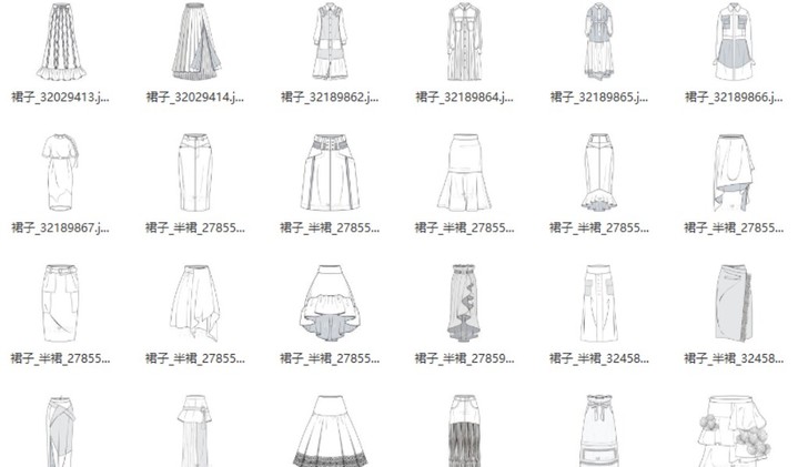 服装款式图jpg服装设计作业一千几百张（裙...