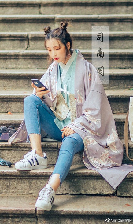 司南阁汉服原创千子鹤男女款披风现货单件独家...