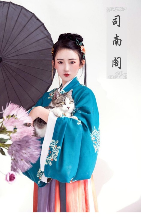 司南阁原创【少卿】印花雪纺汉服男女款晋襦上...