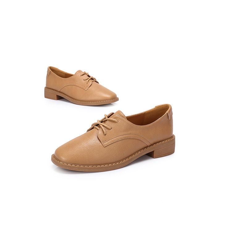 骆驼女鞋2018新款秋冬学院风网红低跟鞋子...