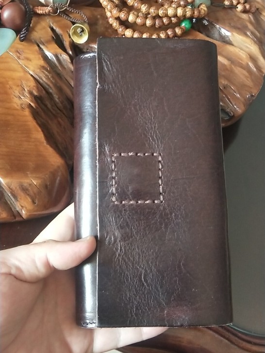 手工纯皮头层皮长款手拿包