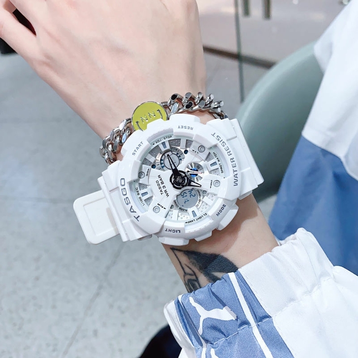独角兽电子手表男简约初高中小学生女潮流白色...