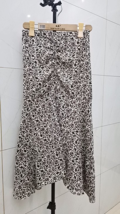 女夏季新款复古碎花清新高腰半身裙雪纺鱼尾裙