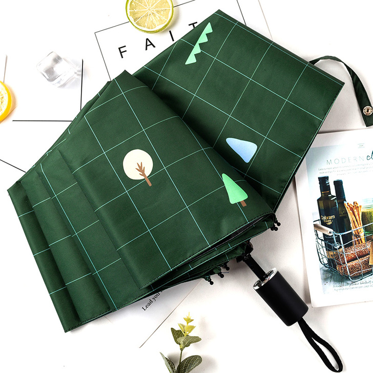 全自动雨伞折叠女神三折ins森系复古太阳伞...