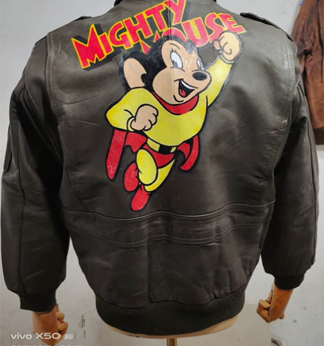 成色好厚头层牛皮飞行皮夹克G-1,日本优质...