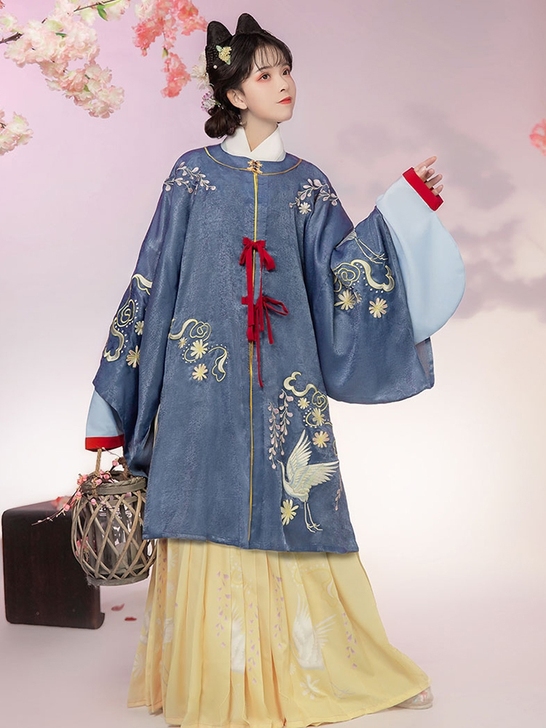 浣汝溪原创汉服飞羽明制白菜秋冬明制套装白菜