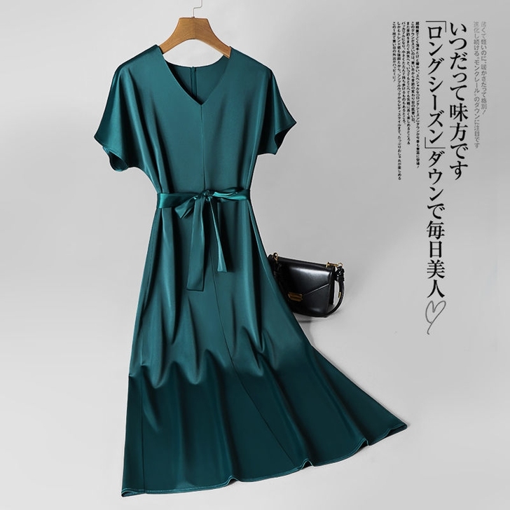 【特价49.9元】醋酸缎面连衣裙##amp...