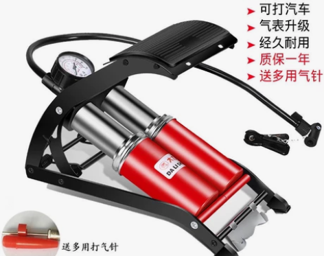 脚踩打气筒高压便携式打气泵篮球自行车电动车...