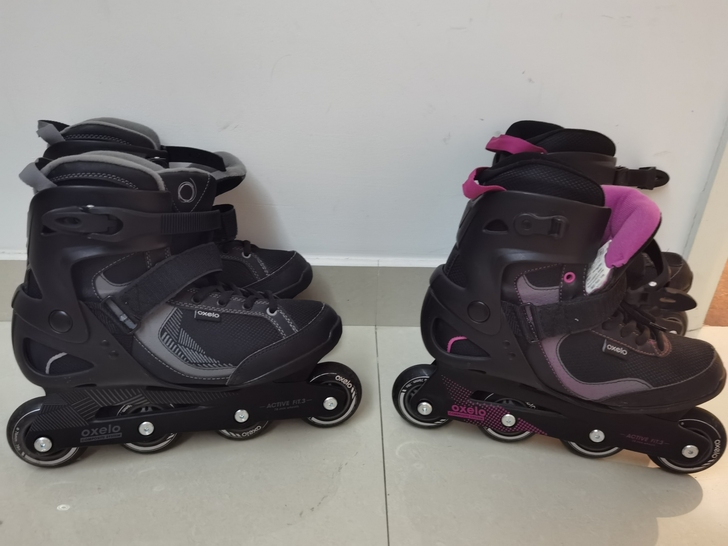 迪卡侬成人溜冰鞋，只穿过一次，不会滑，原地...