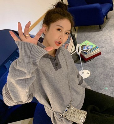 95新新款秋冬红色毛衣女宽松百搭网红ins...