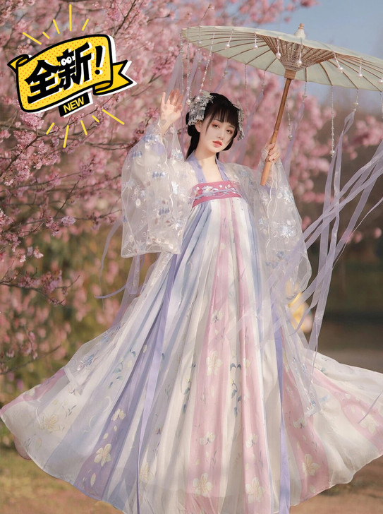【樱洛】茗月萱齐胸襦裙套装汉服女刺绣正品春...