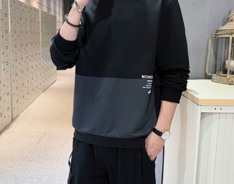 花花公子秋季新款男士简约百搭插色卫衣 感兴...