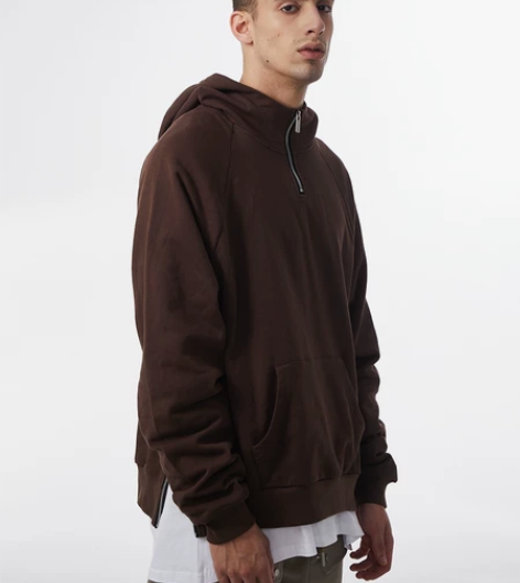 【预】11E 连帽卫衣男廓形高街宽松半拉链...
