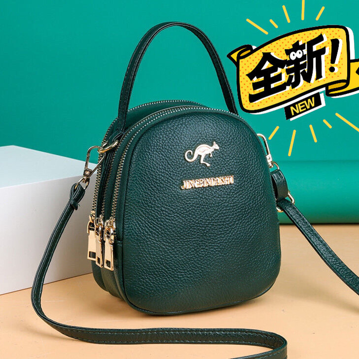 外贸订单取消亏本袋鼠真皮质感包包新款女简约...