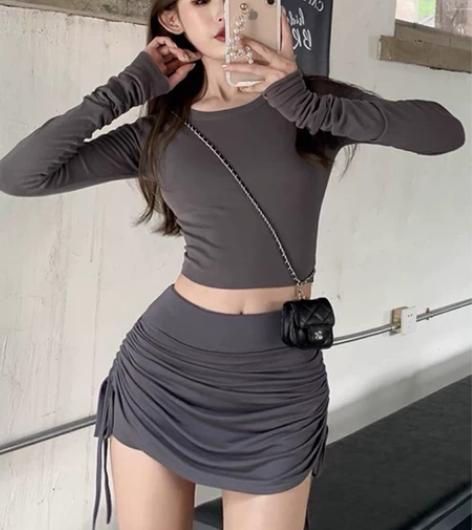 灰色休闲包臀裙 均码 自定义八成新 无瑕疵