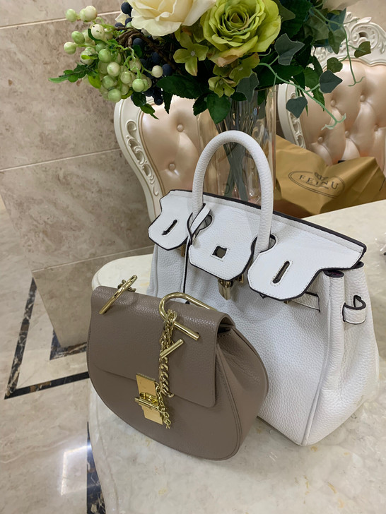 真皮斜挎单肩手提猪猪包元宝包女包送丝巾