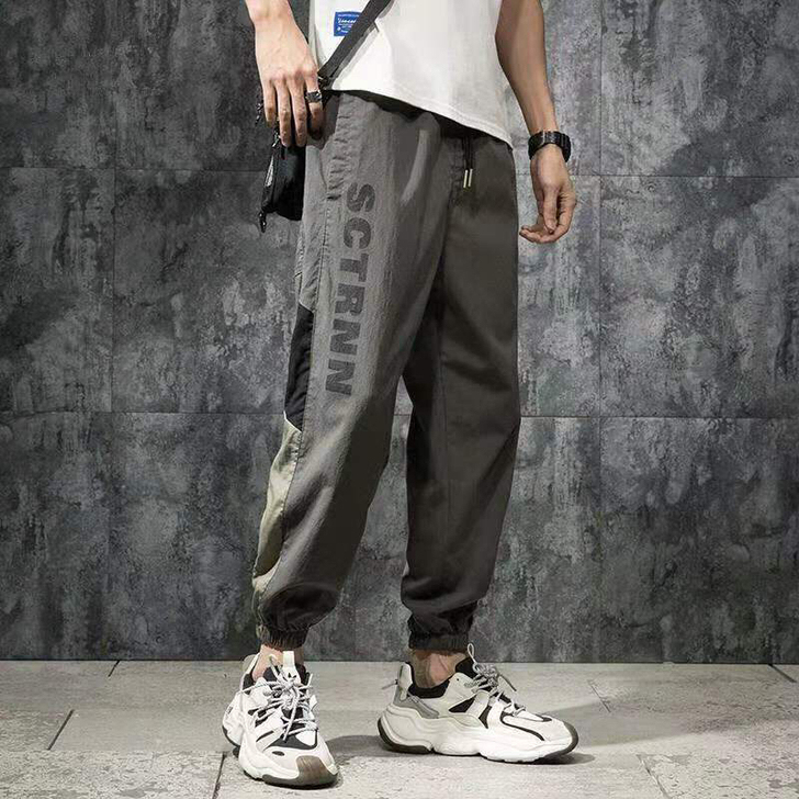 夏季薄款速干休闲裤男宽松加肥加大码冰丝春秋...