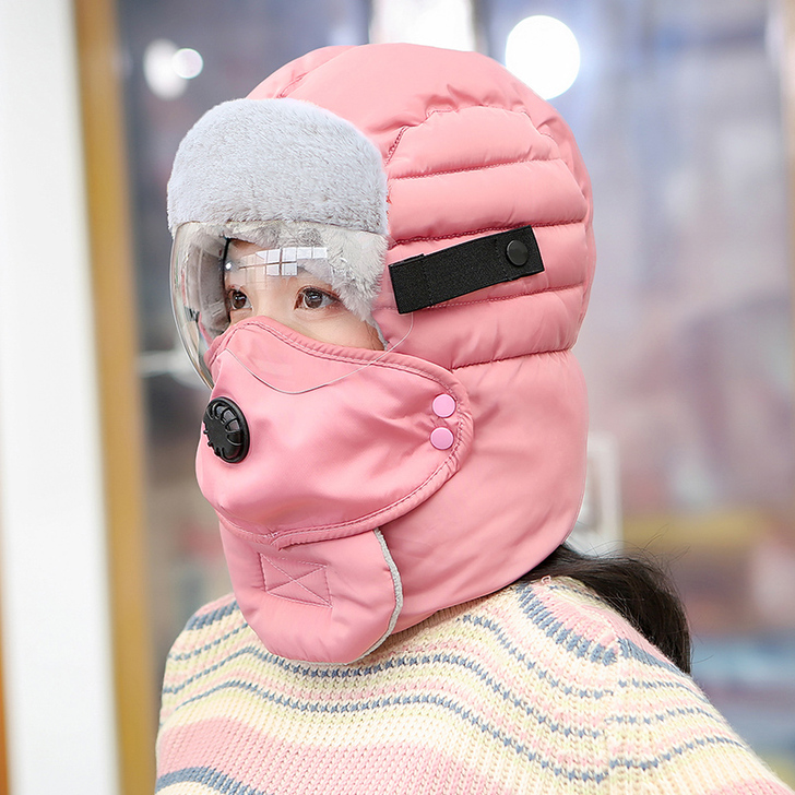 帽子女冬天骑电动车防风防寒雷锋帽男加厚保暖...