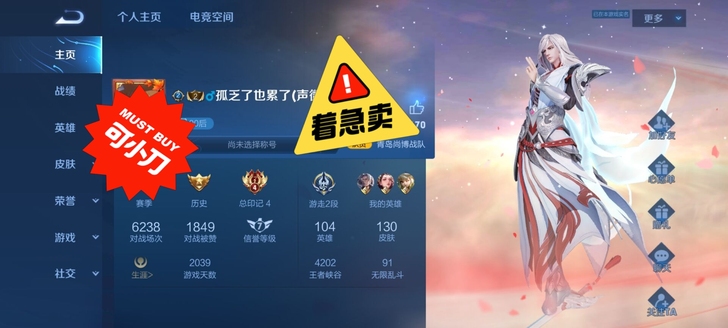 安卓q区,104个英雄130个皮肤,因为a...