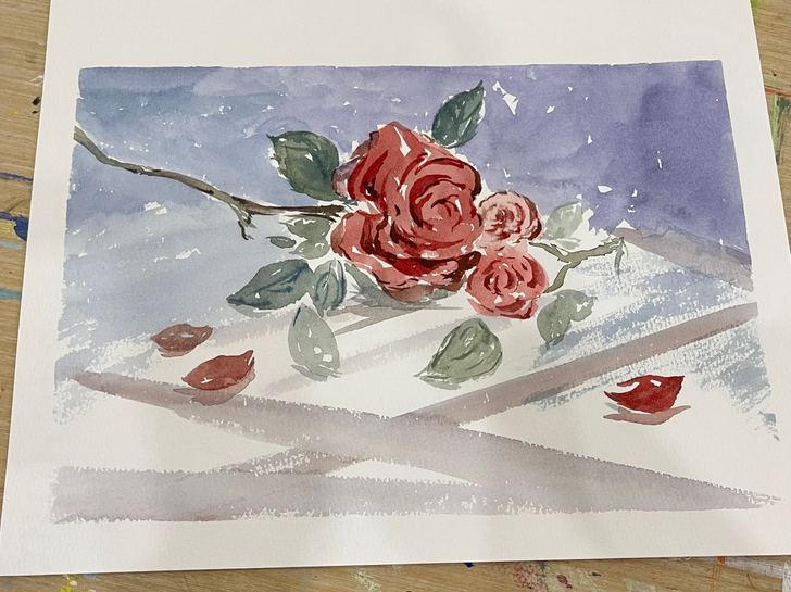个人手绘水彩花卉 可定制