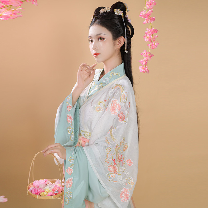 青柠 墨子研原创汉服女中国风晋制齐腰交领襦...