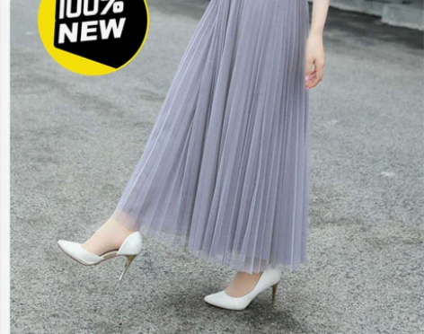 网纱半身裙仙女百褶裙新款韩版高腰显瘦中长款...