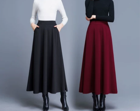 冬装面料大摆裙跳舞半身裙清仓, 80公分长...