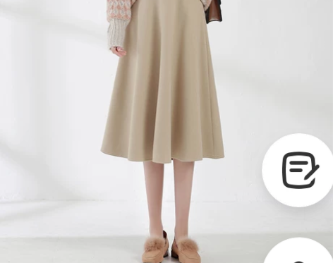 毛呢半身裙女秋冬季2021新款加厚大摆裙高...
