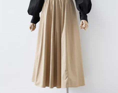 卡其色高腰显瘦大摆裙女2021春新款宽松遮...
