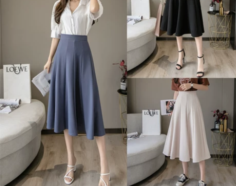 灯芯绒碎花半身裙女中长A字裙秋冬文艺范复古...