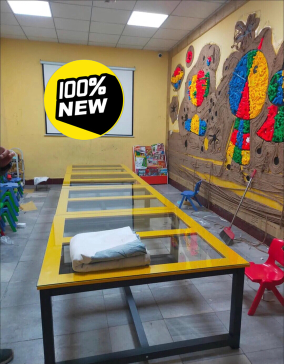 幼儿园绘画桌美术桌课桌椅儿童玻璃培训桌手工...