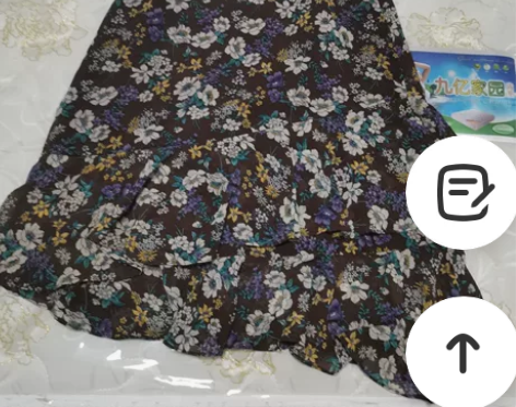 咖啡色碎花不规则荷叶边半身裙夏季新款田园风...