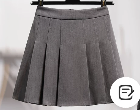 百褶裙短裙2019秋冬灰色西服高腰灰色a字...