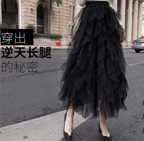 全新!不规则蛋糕裙均码,黑色四季可穿,去年...