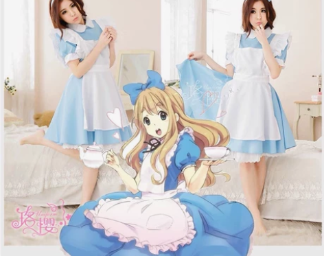 猫老师爱丽丝梦游仙境cos服女仆装 下水一...