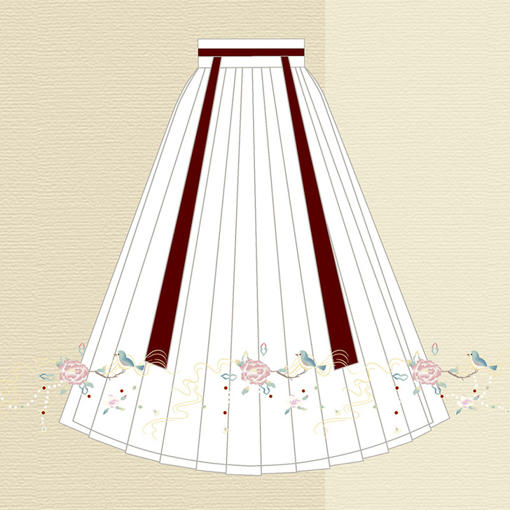 艺缕原创正品汉服女【牡丹记】白色袄裙刺绣红...