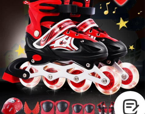 旱冰鞋 溜冰鞋儿童全套装男女成人轮滑鞋初学...