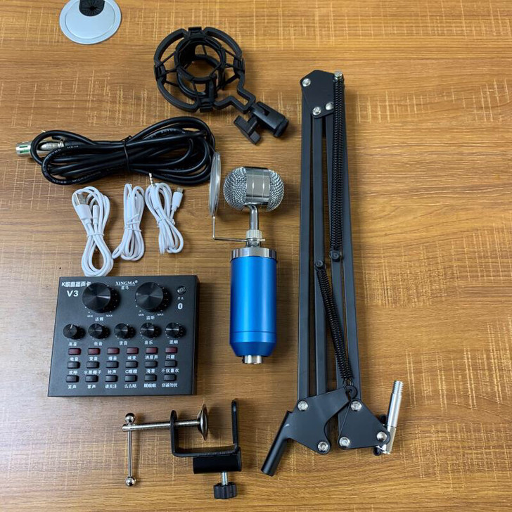 专业电容网红麦克风直播K歌声卡手机电脑主播...