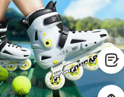 美洲狮平花轮滑鞋女生大学生溜冰鞋成人女滑冰...