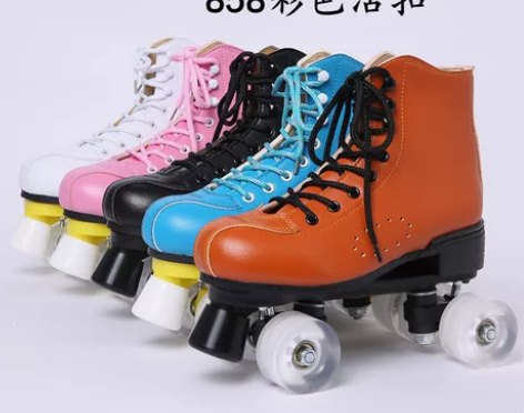 旱冰鞋 新款双排溜冰鞋儿童成人四轮滑鞋成年...