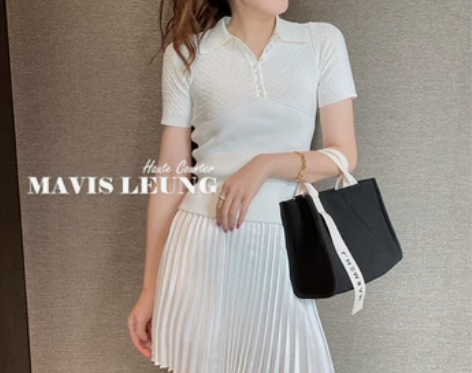 MAVIS LEUNG 洁白无瑕 珍珠扣翻...